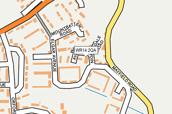 WR14 2QA map - OS OpenMap – Local (Ordnance Survey)