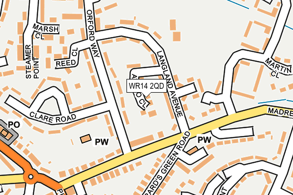WR14 2QD map - OS OpenMap – Local (Ordnance Survey)