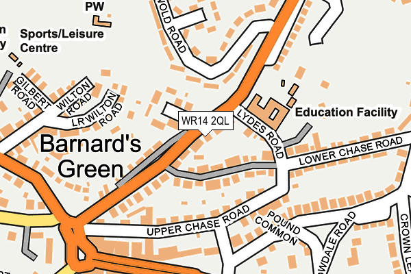 WR14 2QL map - OS OpenMap – Local (Ordnance Survey)