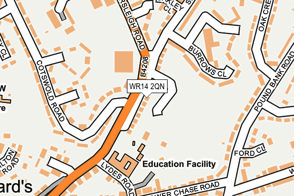 WR14 2QN map - OS OpenMap – Local (Ordnance Survey)