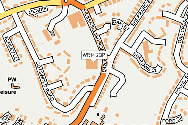 WR14 2QP map - OS OpenMap – Local (Ordnance Survey)