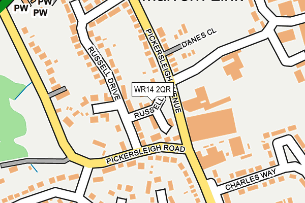 WR14 2QR map - OS OpenMap – Local (Ordnance Survey)