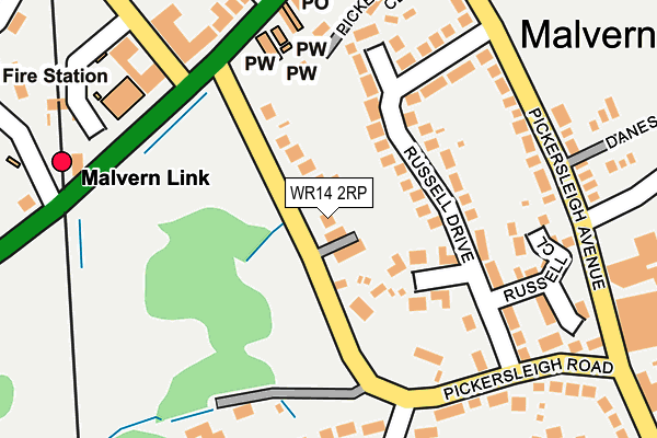 WR14 2RP map - OS OpenMap – Local (Ordnance Survey)