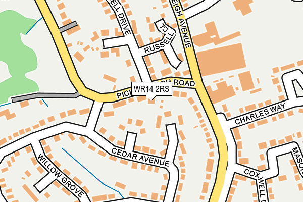 WR14 2RS map - OS OpenMap – Local (Ordnance Survey)