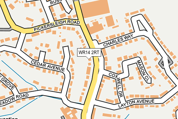 WR14 2RT map - OS OpenMap – Local (Ordnance Survey)
