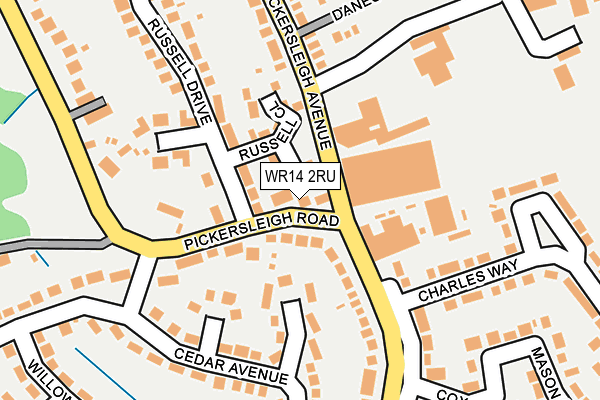 WR14 2RU map - OS OpenMap – Local (Ordnance Survey)