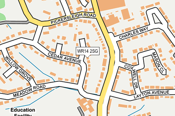 WR14 2SG map - OS OpenMap – Local (Ordnance Survey)