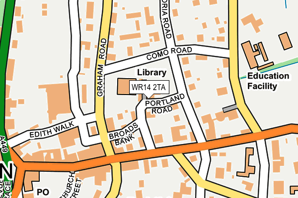 WR14 2TA map - OS OpenMap – Local (Ordnance Survey)