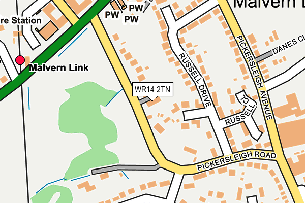 WR14 2TN map - OS OpenMap – Local (Ordnance Survey)