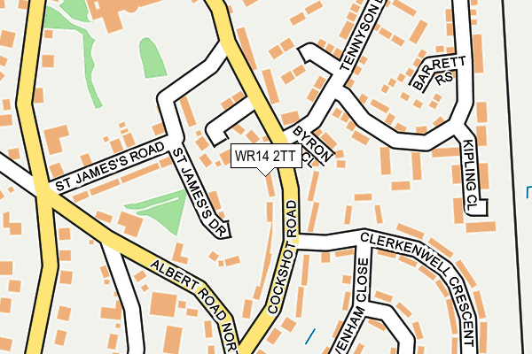 WR14 2TT map - OS OpenMap – Local (Ordnance Survey)