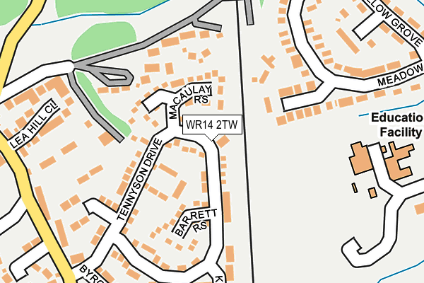 WR14 2TW map - OS OpenMap – Local (Ordnance Survey)