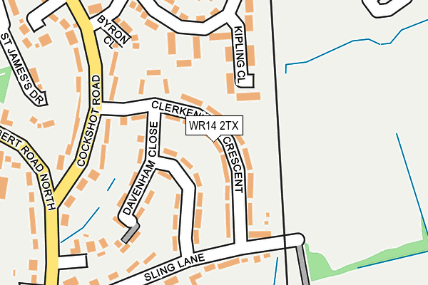WR14 2TX map - OS OpenMap – Local (Ordnance Survey)