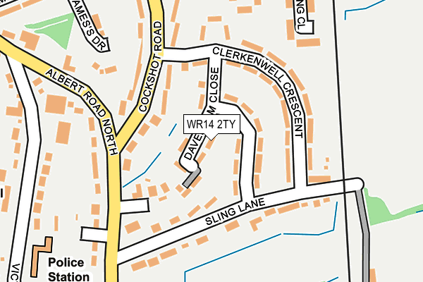WR14 2TY map - OS OpenMap – Local (Ordnance Survey)