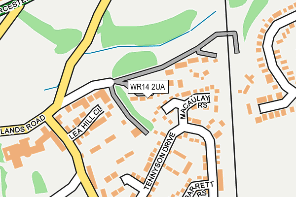 WR14 2UA map - OS OpenMap – Local (Ordnance Survey)