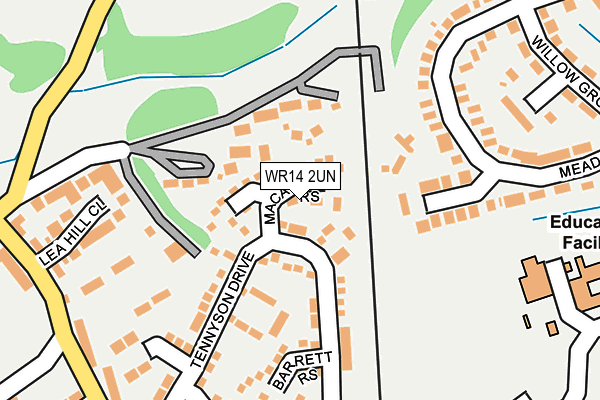 WR14 2UN map - OS OpenMap – Local (Ordnance Survey)