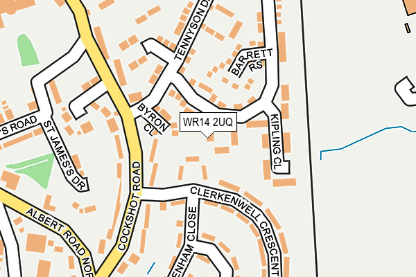 WR14 2UQ map - OS OpenMap – Local (Ordnance Survey)