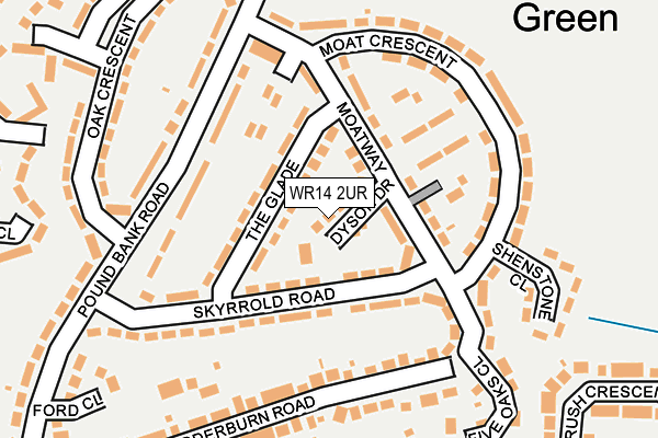 WR14 2UR map - OS OpenMap – Local (Ordnance Survey)