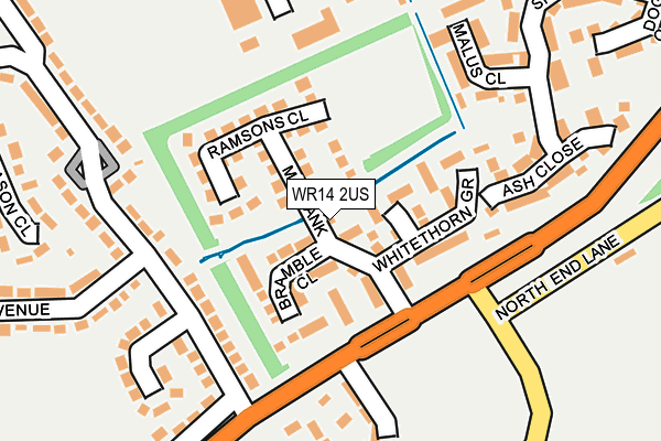 WR14 2US map - OS OpenMap – Local (Ordnance Survey)