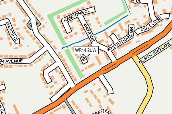 WR14 2UW map - OS OpenMap – Local (Ordnance Survey)