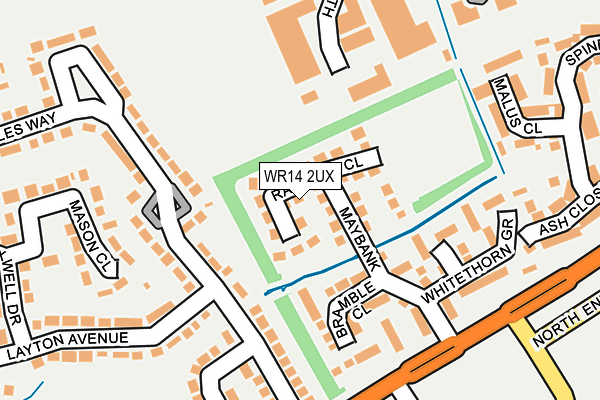 WR14 2UX map - OS OpenMap – Local (Ordnance Survey)