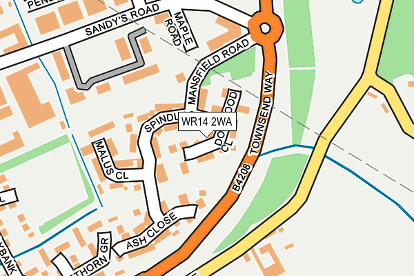 WR14 2WA map - OS OpenMap – Local (Ordnance Survey)