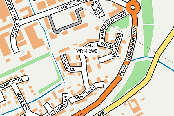 WR14 2WB map - OS OpenMap – Local (Ordnance Survey)