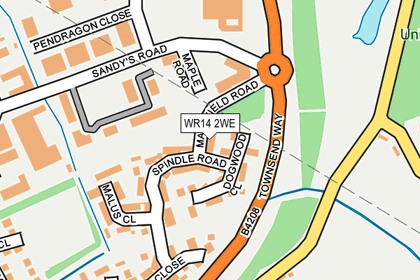 WR14 2WE map - OS OpenMap – Local (Ordnance Survey)
