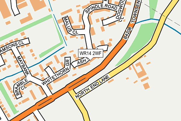 WR14 2WF map - OS OpenMap – Local (Ordnance Survey)