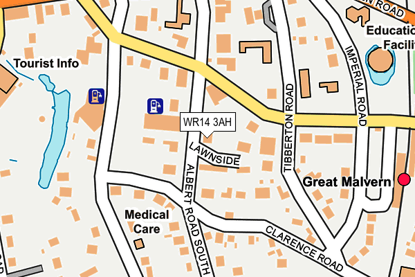 WR14 3AH map - OS OpenMap – Local (Ordnance Survey)
