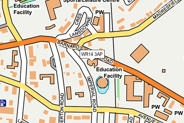 WR14 3AP map - OS OpenMap – Local (Ordnance Survey)