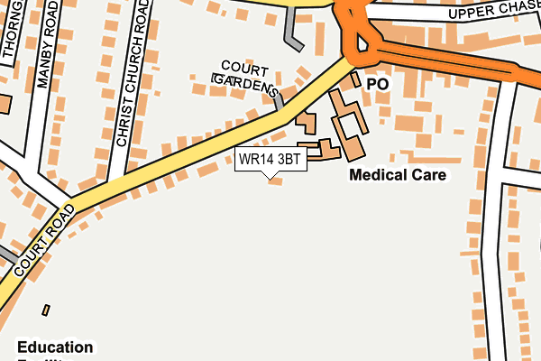 WR14 3BT map - OS OpenMap – Local (Ordnance Survey)