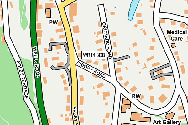 WR14 3DB map - OS OpenMap – Local (Ordnance Survey)