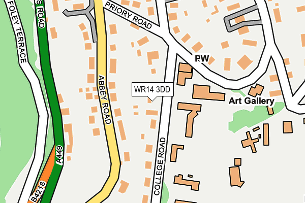 WR14 3DD map - OS OpenMap – Local (Ordnance Survey)