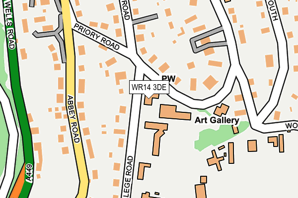 WR14 3DE map - OS OpenMap – Local (Ordnance Survey)