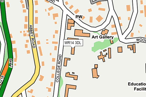 WR14 3DL map - OS OpenMap – Local (Ordnance Survey)