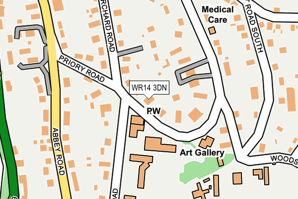 WR14 3DN map - OS OpenMap – Local (Ordnance Survey)