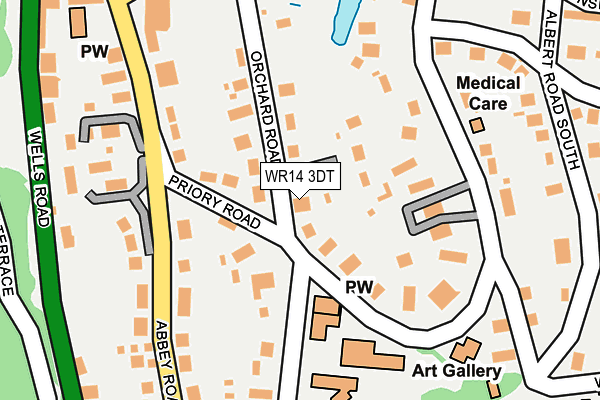 WR14 3DT map - OS OpenMap – Local (Ordnance Survey)