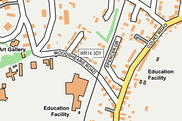 WR14 3DY map - OS OpenMap – Local (Ordnance Survey)