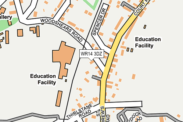 WR14 3DZ map - OS OpenMap – Local (Ordnance Survey)