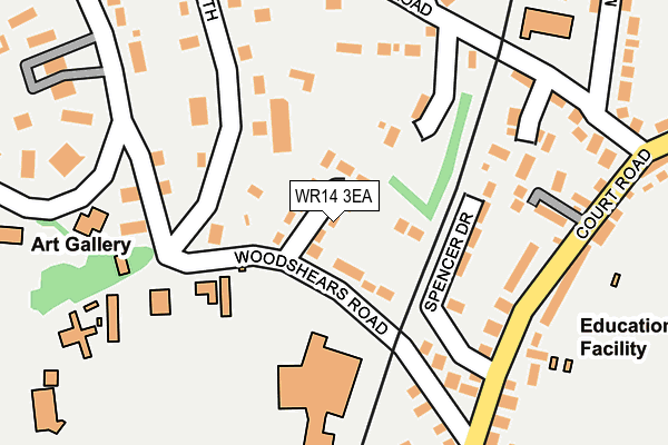 WR14 3EA map - OS OpenMap – Local (Ordnance Survey)