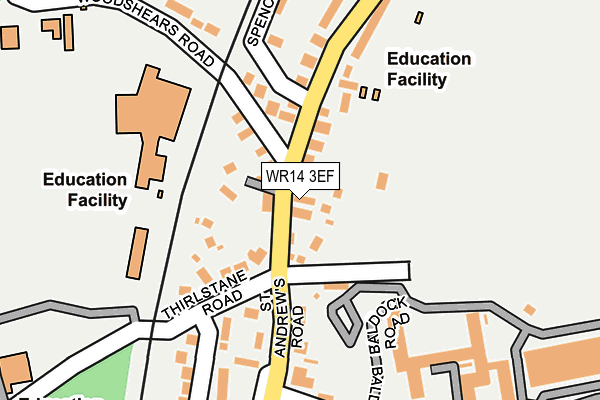 WR14 3EF map - OS OpenMap – Local (Ordnance Survey)