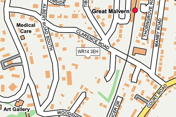 WR14 3EH map - OS OpenMap – Local (Ordnance Survey)
