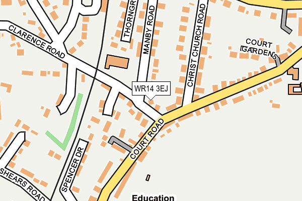 WR14 3EJ map - OS OpenMap – Local (Ordnance Survey)