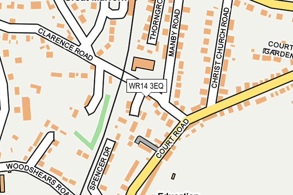 WR14 3EQ map - OS OpenMap – Local (Ordnance Survey)