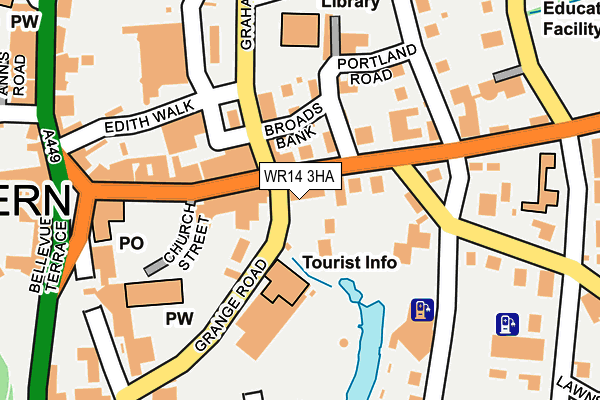 WR14 3HA map - OS OpenMap – Local (Ordnance Survey)