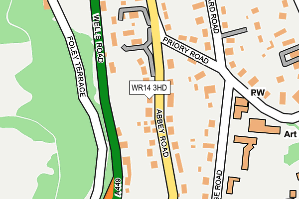 WR14 3HD map - OS OpenMap – Local (Ordnance Survey)