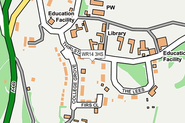 WR14 3HS map - OS OpenMap – Local (Ordnance Survey)
