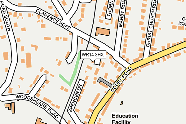 WR14 3HX map - OS OpenMap – Local (Ordnance Survey)