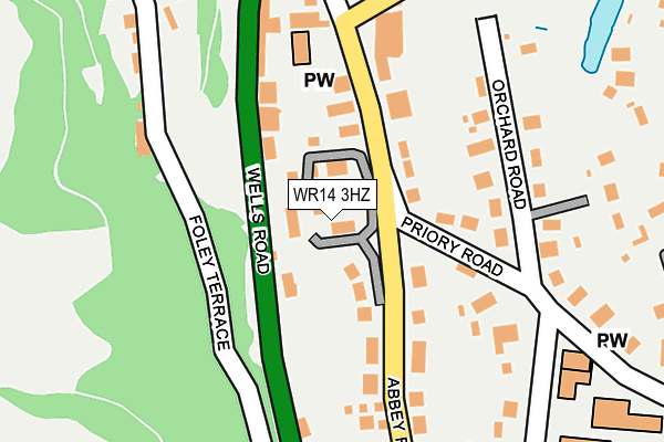 WR14 3HZ map - OS OpenMap – Local (Ordnance Survey)