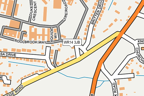 WR14 3JB map - OS OpenMap – Local (Ordnance Survey)